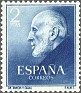 Spain 1952 Personajes 2 Ptas Azul Edifil 1119